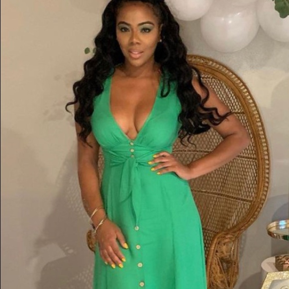 Green Button Front Dress